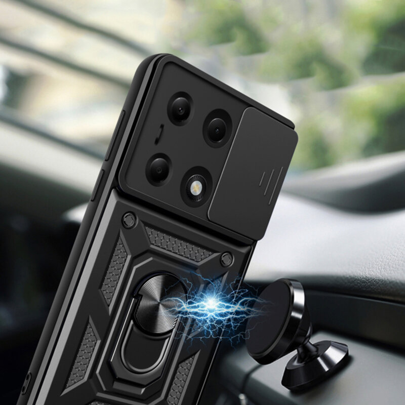 Husa Xiaomi Poco M6 Pro 4G protectie camera Techsuit CamShield Series, verde