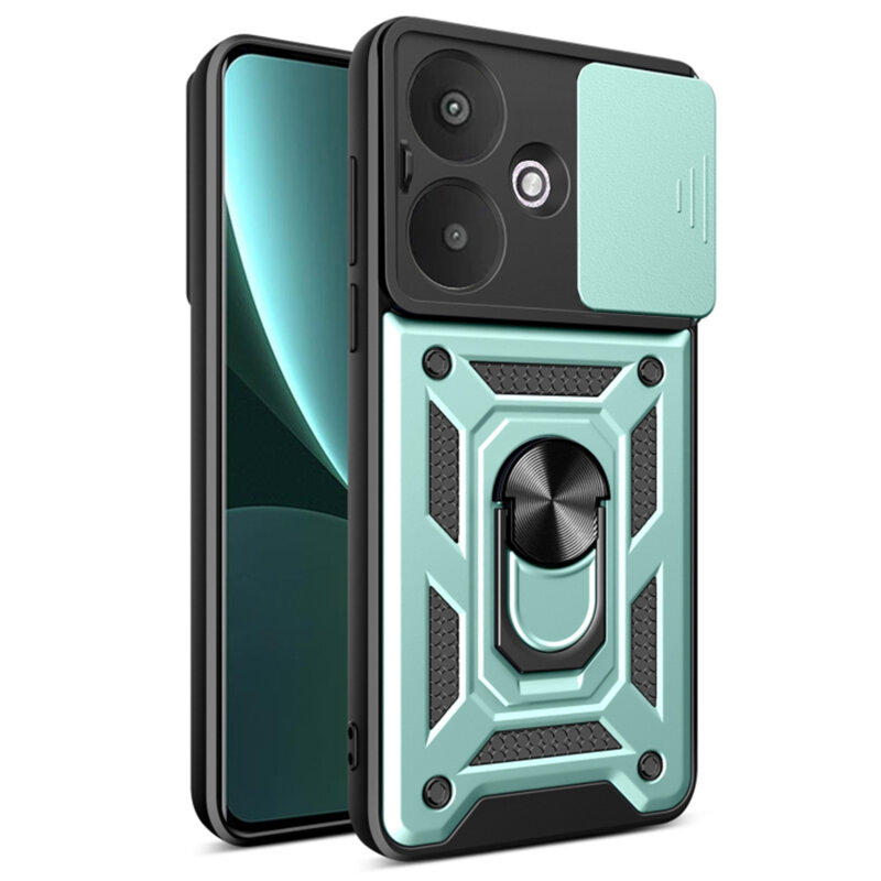 Husa Xiaomi Redmi 13C 5G protectie camera Techsuit CamShield Series, verde