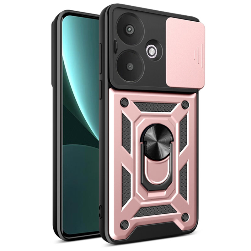 Husa Xiaomi Redmi 13C 5G protectie camera Techsuit CamShield Series, roz