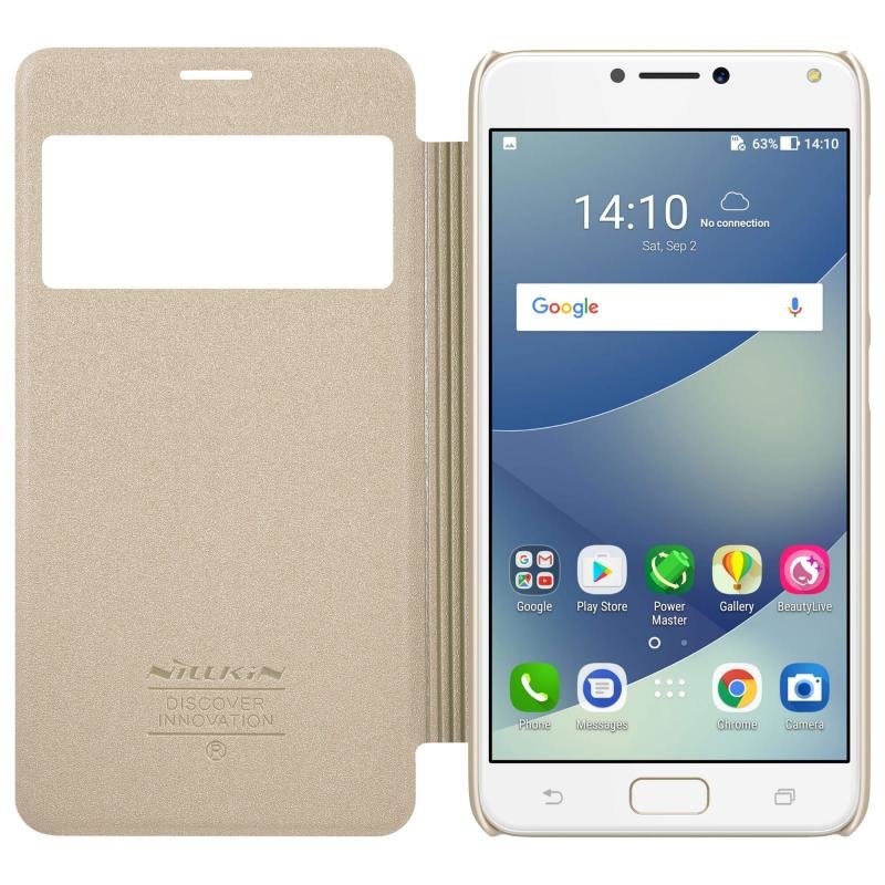 Husa Asus Zenfone 4 Max Pro ZC554KL Nillkin Sparkle S-View Flip Auriu