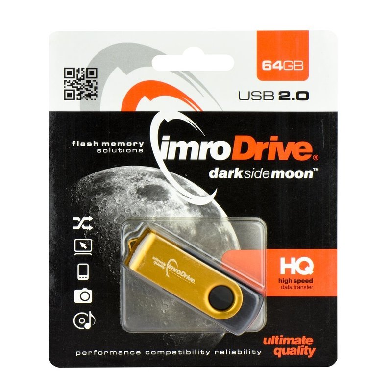Stick de memorie USB 2.0 64 GB Imro Axis, portocaliu