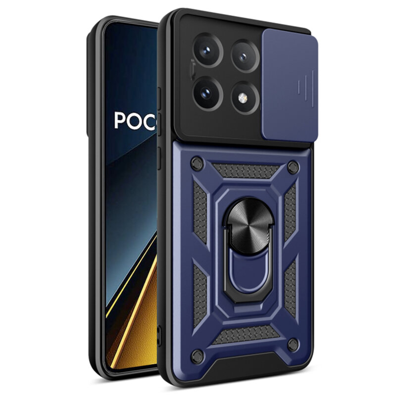 Husa Xiaomi Poco X6 Pro protectie camera Techsuit CamShield Series, albastru