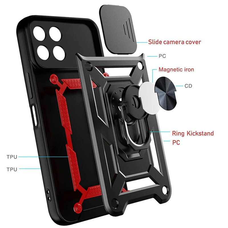 Husa Honor X6a protectie camera Techsuit CamShield Series, roz