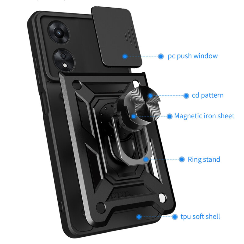 Husa Oppo A58 4G protectie camera Techsuit CamShield Series, verde
