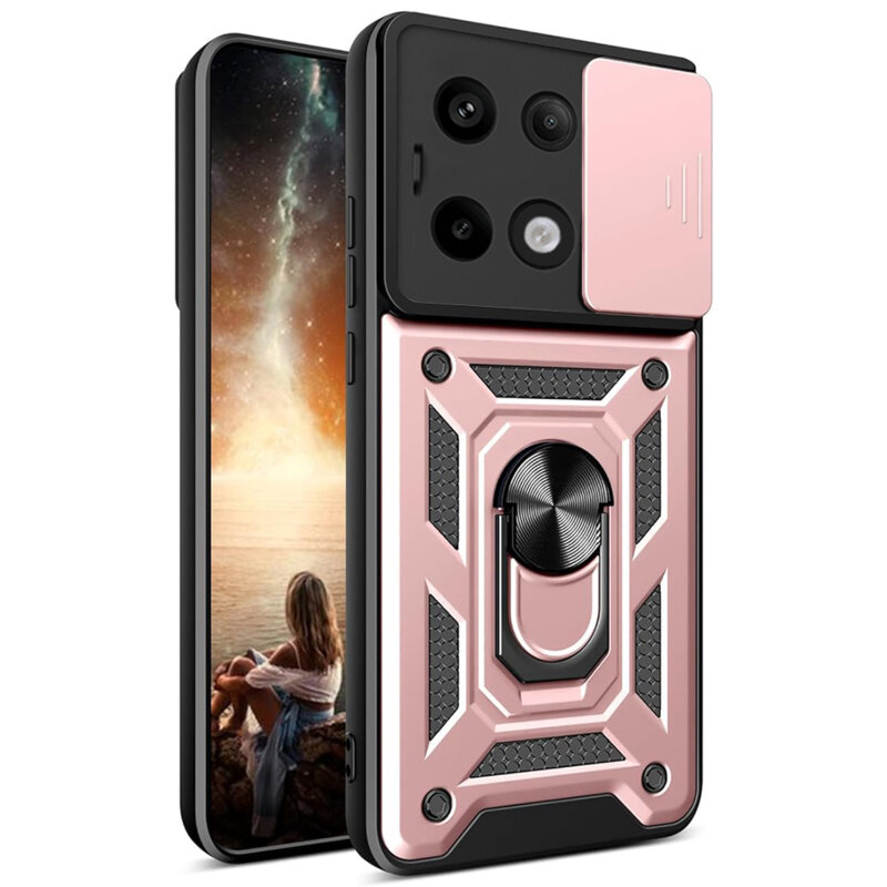 Husa Xiaomi Poco X6 protectie camera Techsuit CamShield Series, roz