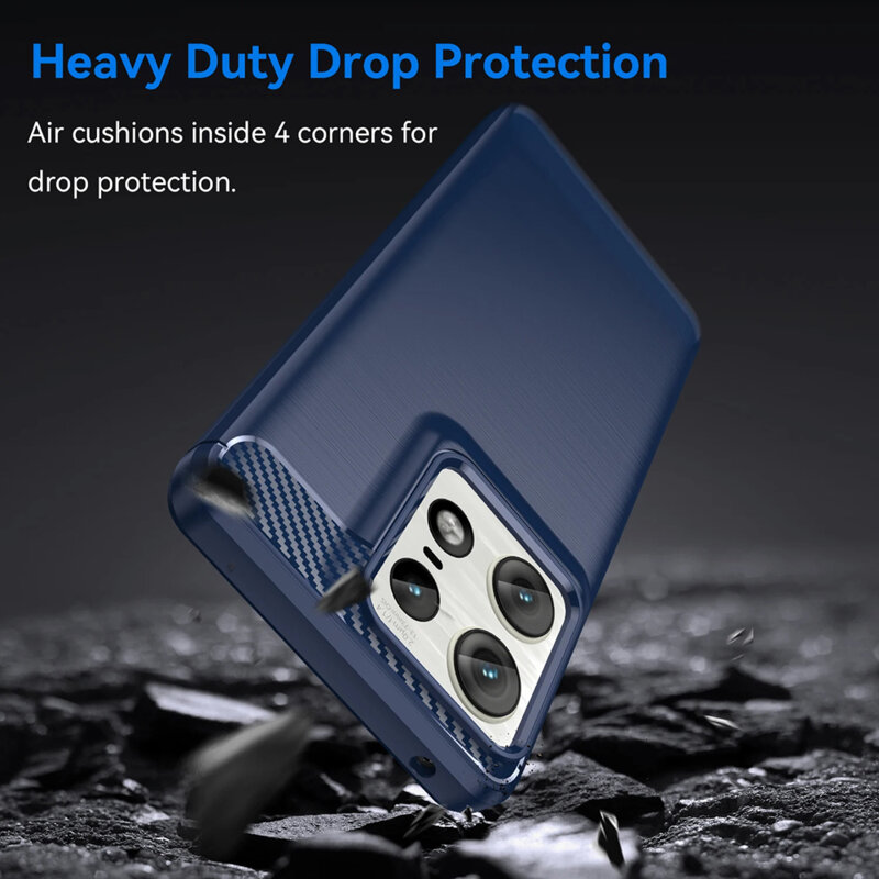 Husa Motorola Edge 50 Pro Techsuit Carbon Silicone, negru