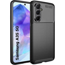 Husa Samsung Galaxy A35 5G Techsuit CarbonFiber, negru