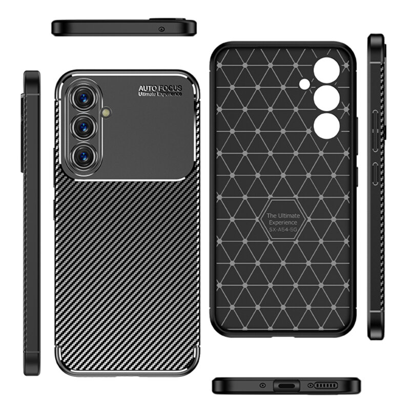 Husa Samsung Galaxy A54 Techsuit CarbonFiber, negru