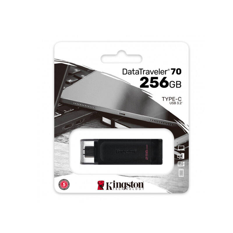 Memorie externa 256GB, Type C Kingston DT70, negru, DT70/256GB
