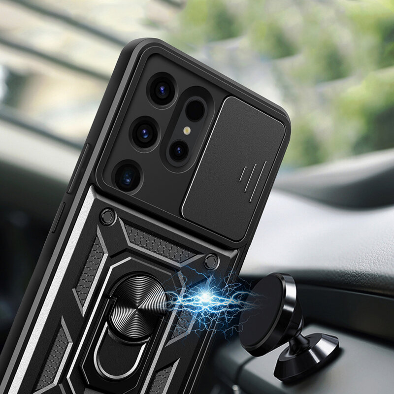 Husa Samsung Galaxy S24 Ultra protectie camera Techsuit CamShield Series, verde