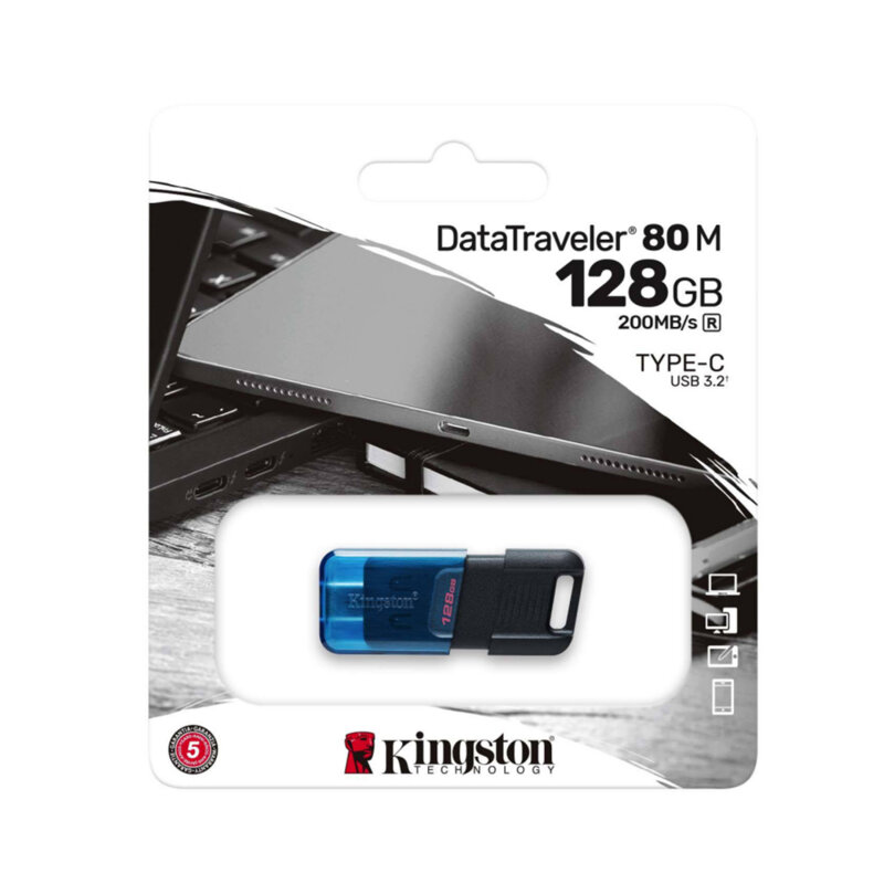 Memorie externa 128GB, Type C Kingston DT80M, bleu, DT80M/128GB