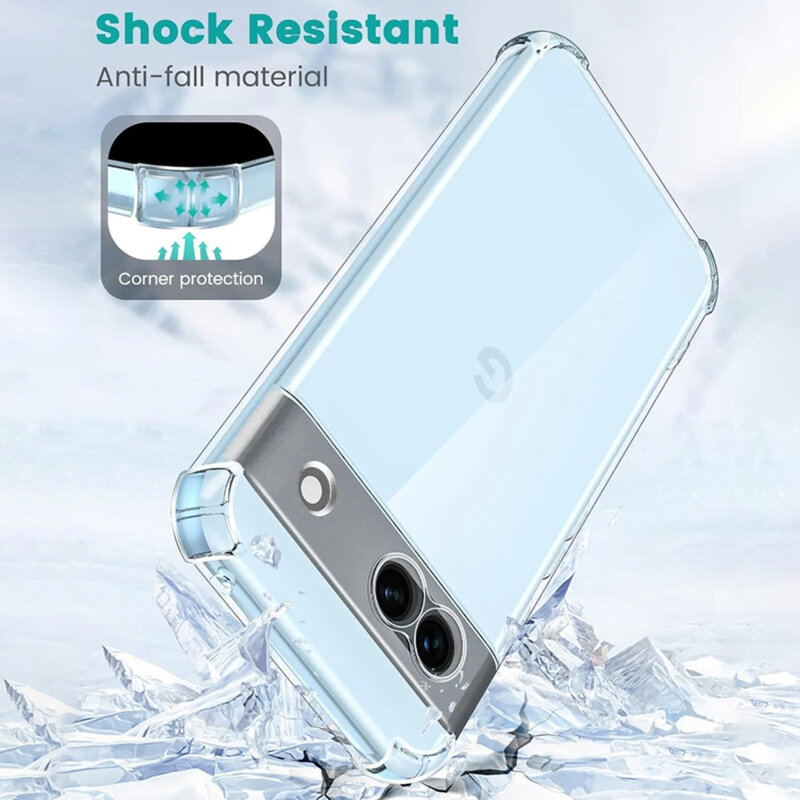 Husa Google Pixel 9 Pro Techsuit Shockproof Clear Silicone, transparenta