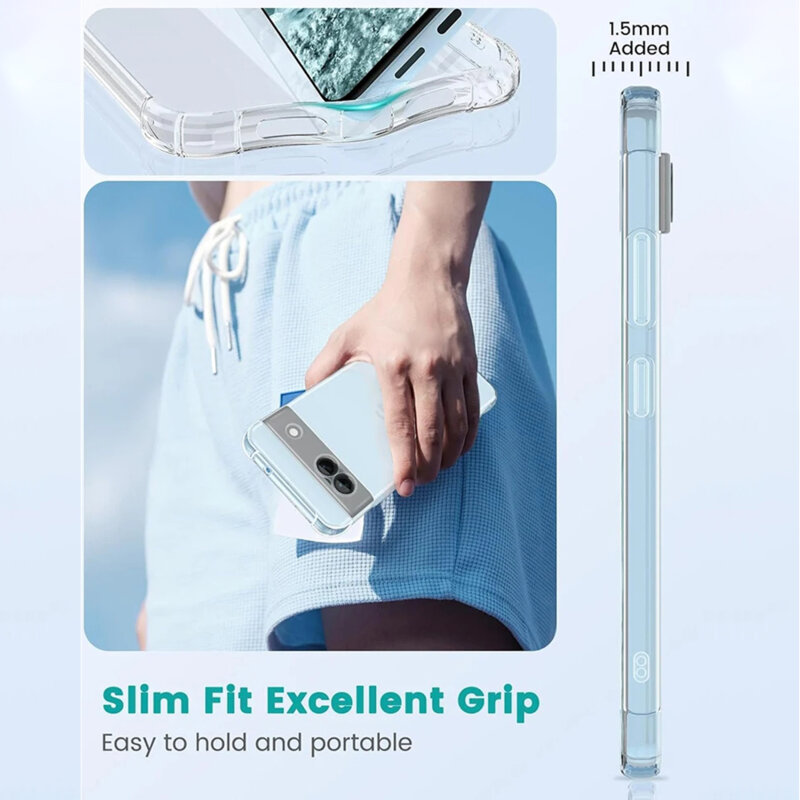 Husa Google Pixel 9 Pro Techsuit Shockproof Clear Silicone, transparenta