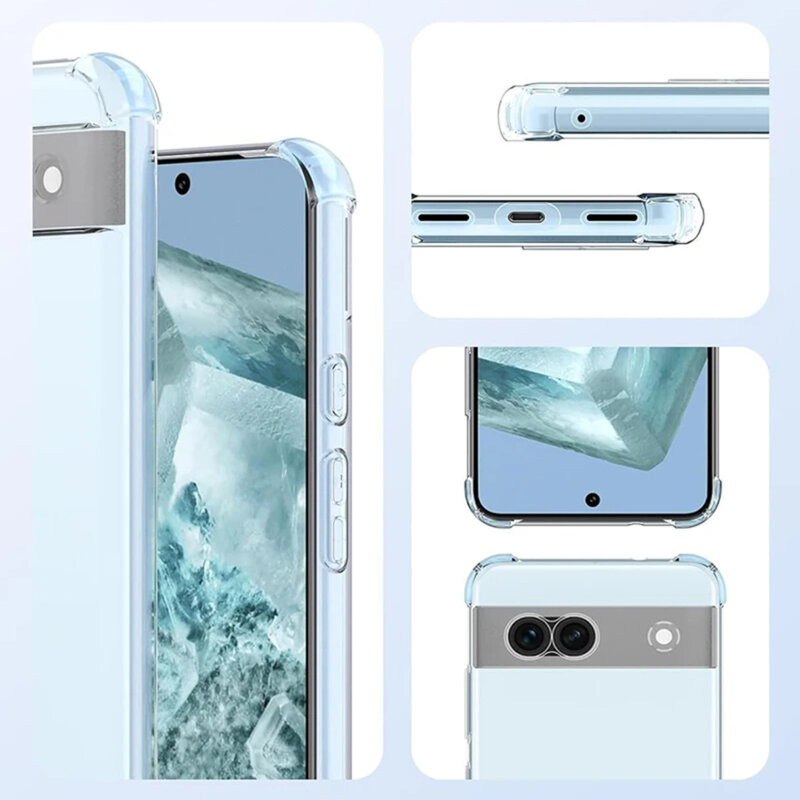 Husa Google Pixel 9 Pro Techsuit Shockproof Clear Silicone, transparenta