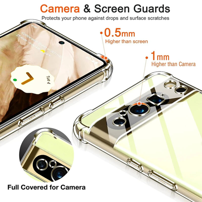 Husa Google Pixel 9 Pro XL Techsuit Shockproof Clear Silicone, transparenta