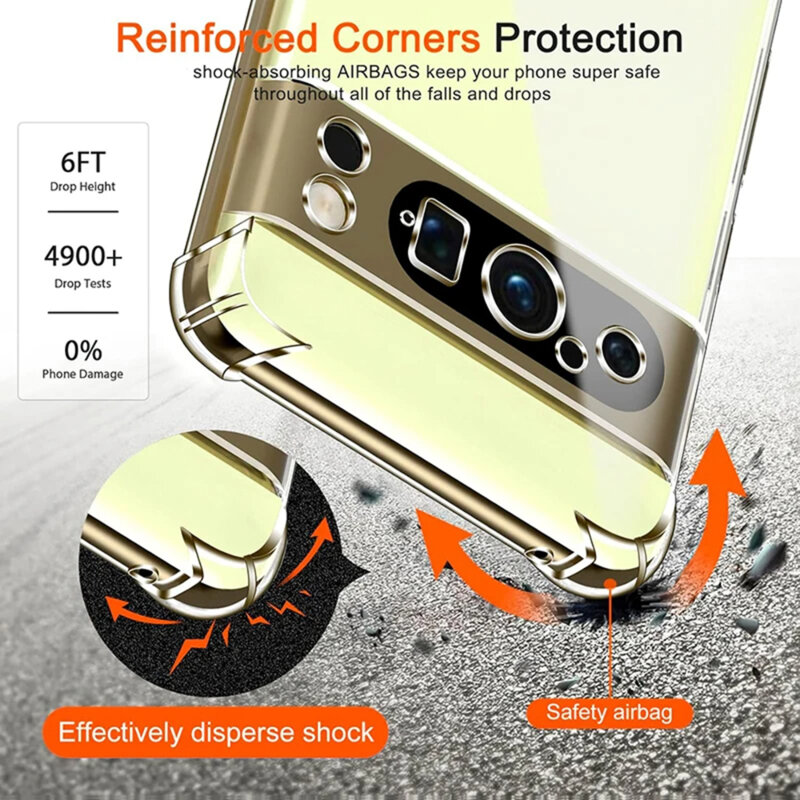 Husa Google Pixel 9 Pro XL Techsuit Shockproof Clear Silicone, transparenta