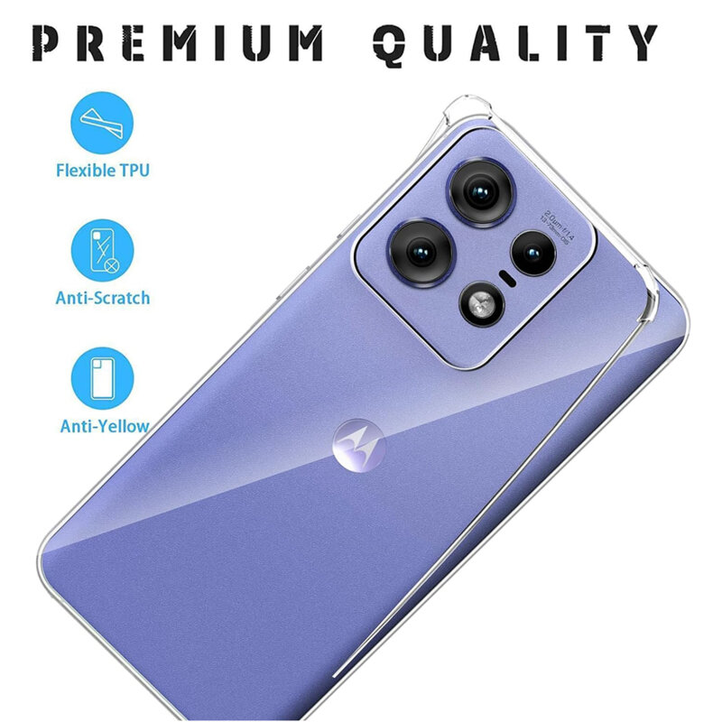 Husa Motorola Edge 50 Pro Techsuit Shockproof Clear Silicone, transparenta