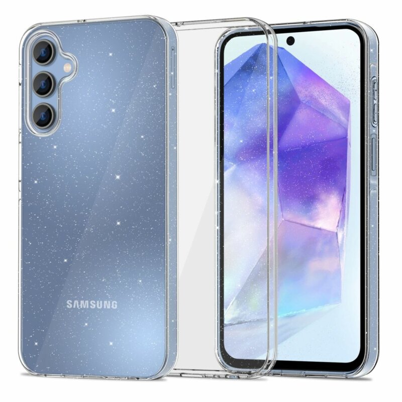 Husa sclipici Samsung Galaxy A55 5G Techsuit SparkleSkin, transparenta