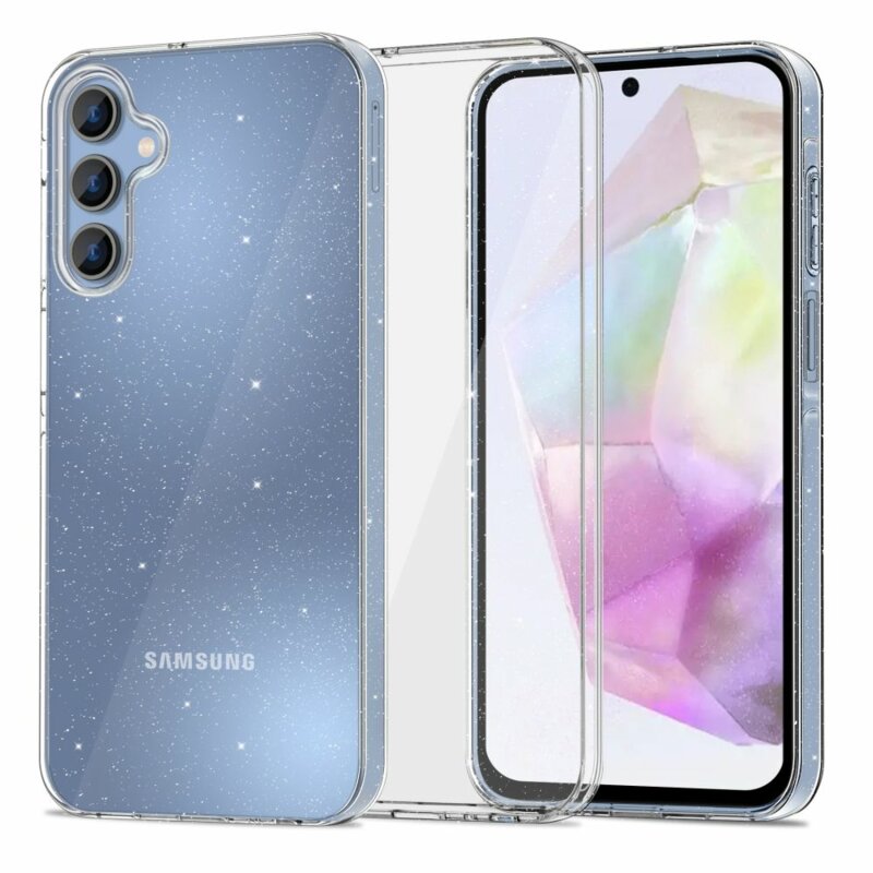 Husa sclipici Samsung Galaxy A35 5G Techsuit SparkleSkin, transparenta