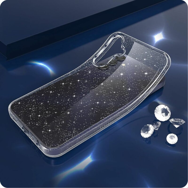 Husa sclipici Samsung Galaxy A35 5G Techsuit SparkleSkin, transparenta