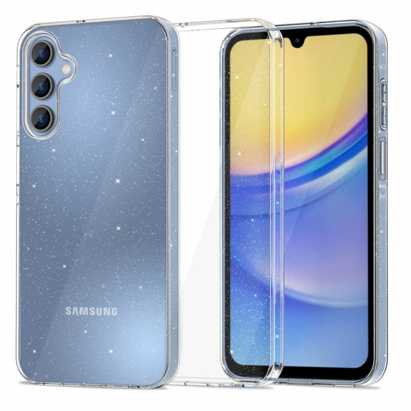 Husa sclipici Samsung Galaxy A15 5G Techsuit SparkleSkin, transparenta