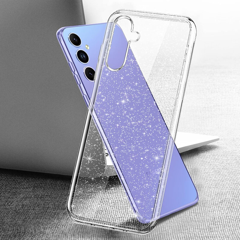 Husa sclipici Samsung Galaxy A34 5G Techsuit SparkleSkin, transparenta