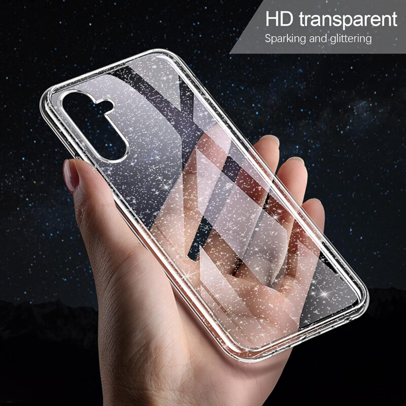 Husa sclipici Samsung Galaxy A34 5G Techsuit SparkleSkin, transparenta