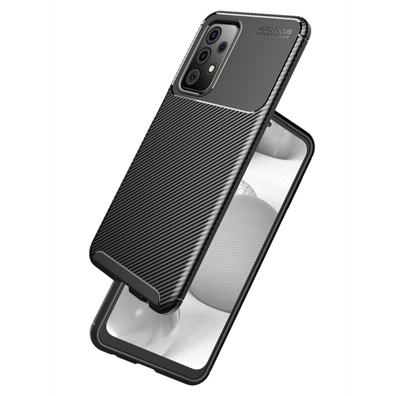 Husa Samsung Galaxy A52 4G Techsuit CarbonFiber, negru