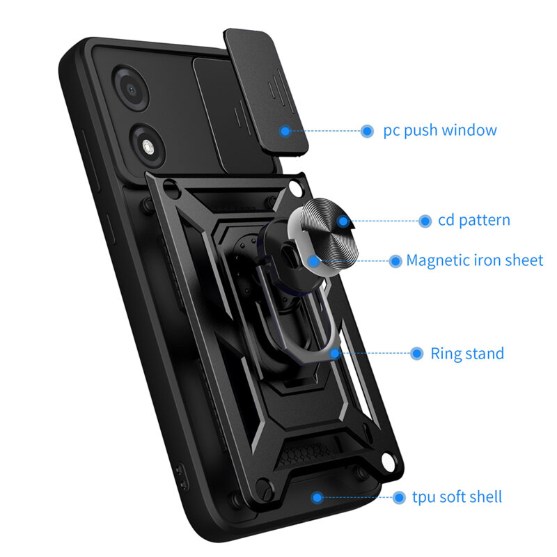 Husa Motorola Moto E13 protectie camera Techsuit CamShield Series, roz