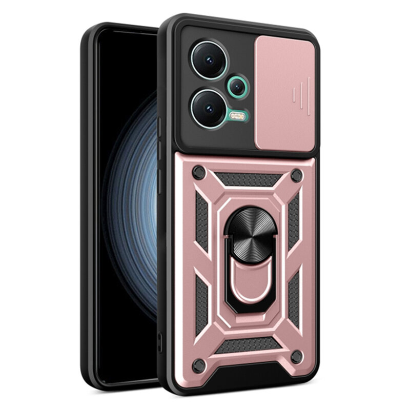 Husa Xiaomi Poco X5 protectie camera Techsuit CamShield Series, roz