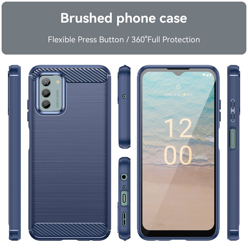 Husa Nokia G42 Techsuit Carbon Silicone, albastru
