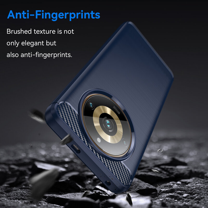 Husa Realme 11 Pro Techsuit Carbon Silicone, albastru