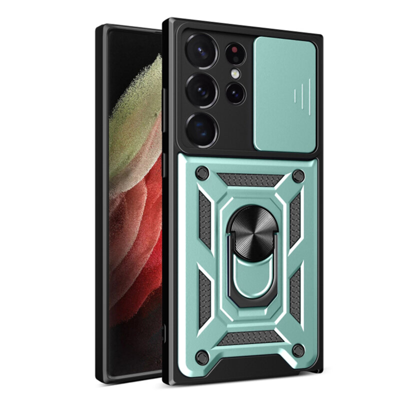 Husa Samsung Galaxy S23 Ultra protectie camera Techsuit CamShield Series, verde