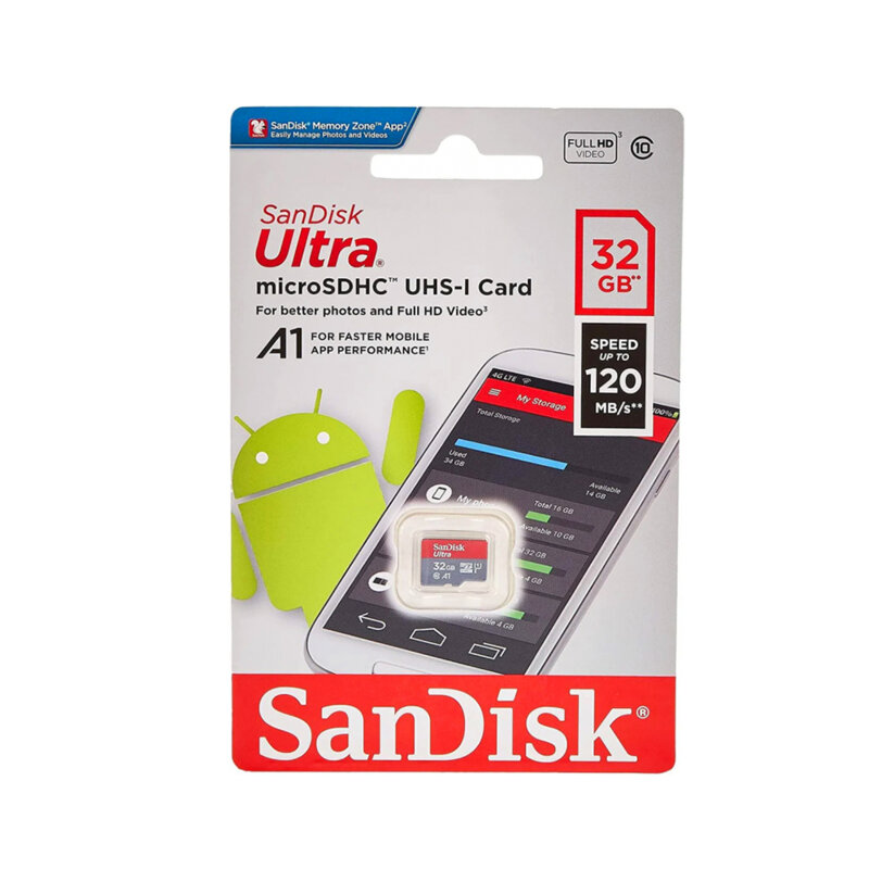 Card memorie 32GB SanDisk Ultra Android, rosu, SDSQUA4-032G-GN6MN