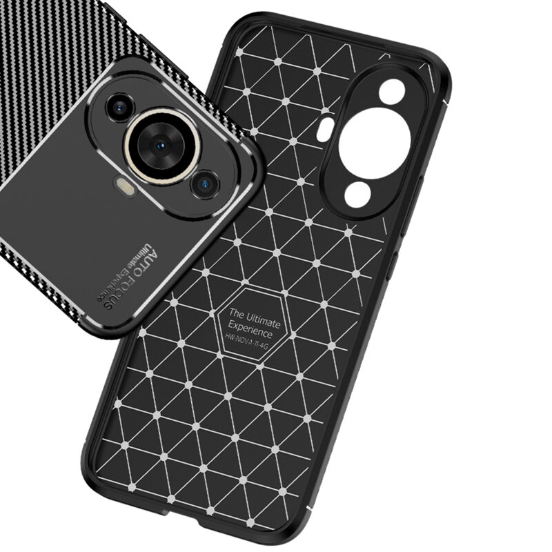 Husa Huawei nova 11 Techsuit CarbonFiber, negru