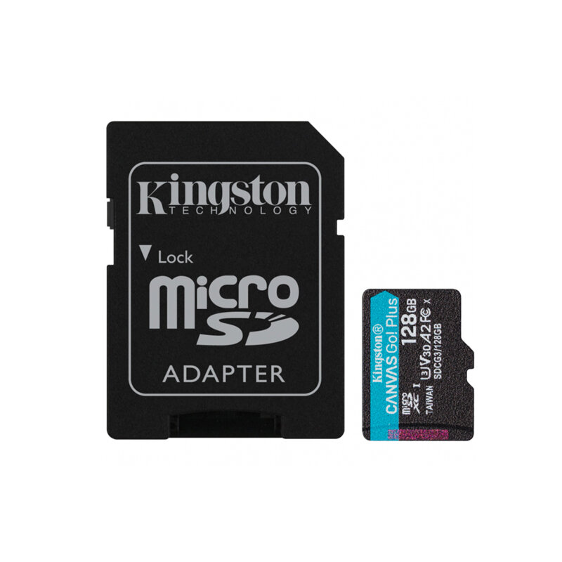 Card memorie 128GB Kingston Canvas Go Plus, adaptor, SDCG3/128GB
