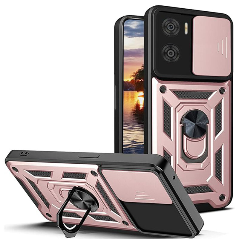 Husa Motorola Moto E22 protectie camera Techsuit CamShield Series, roz