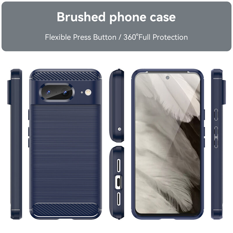 Husa Google Pixel 8 Techsuit Carbon Silicone, albastru