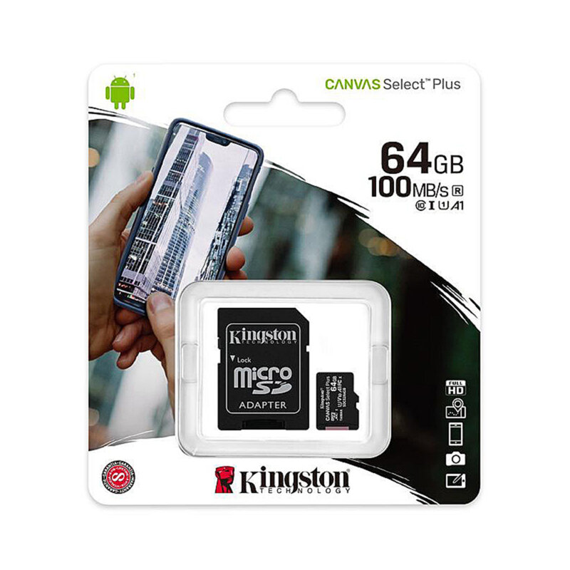 Card 64GB Kingston Canvas Select Plus cu adaptor, SDCS2/64GB