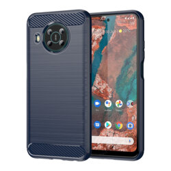 Husa Nokia X20 Techsuit Carbon Silicone, albastru
