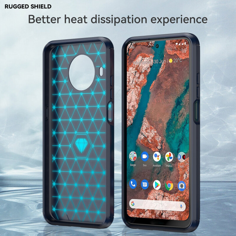 Husa Nokia X20 Techsuit Carbon Silicone, albastru