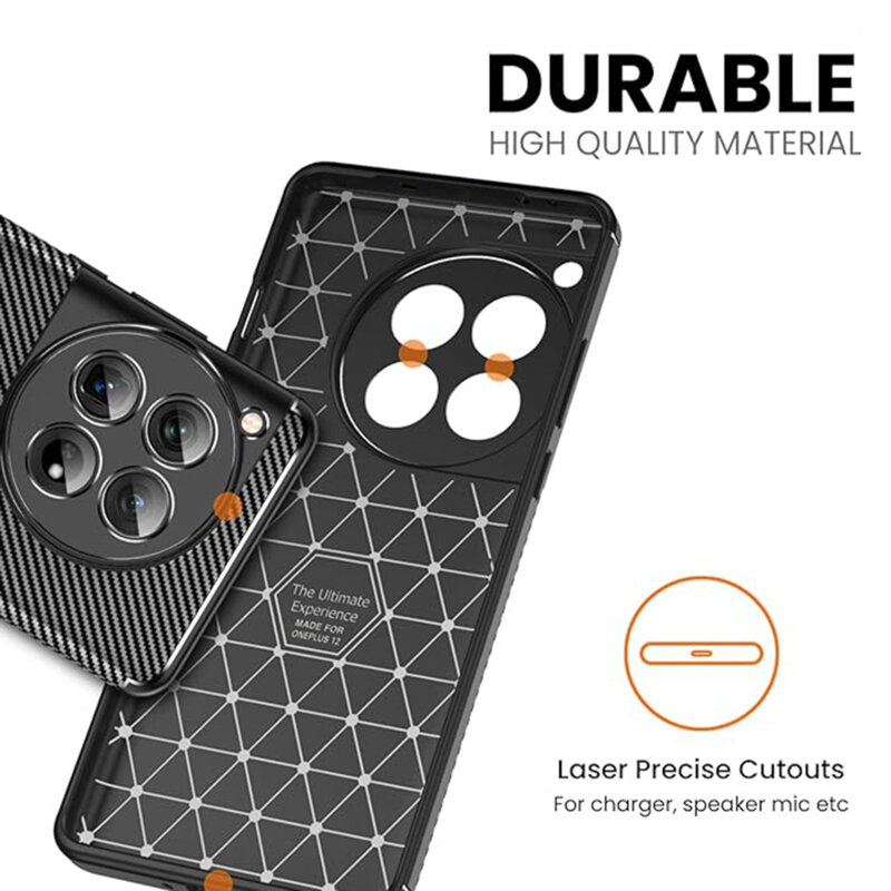 Husa OnePlus 12 Techsuit CarbonFiber, negru