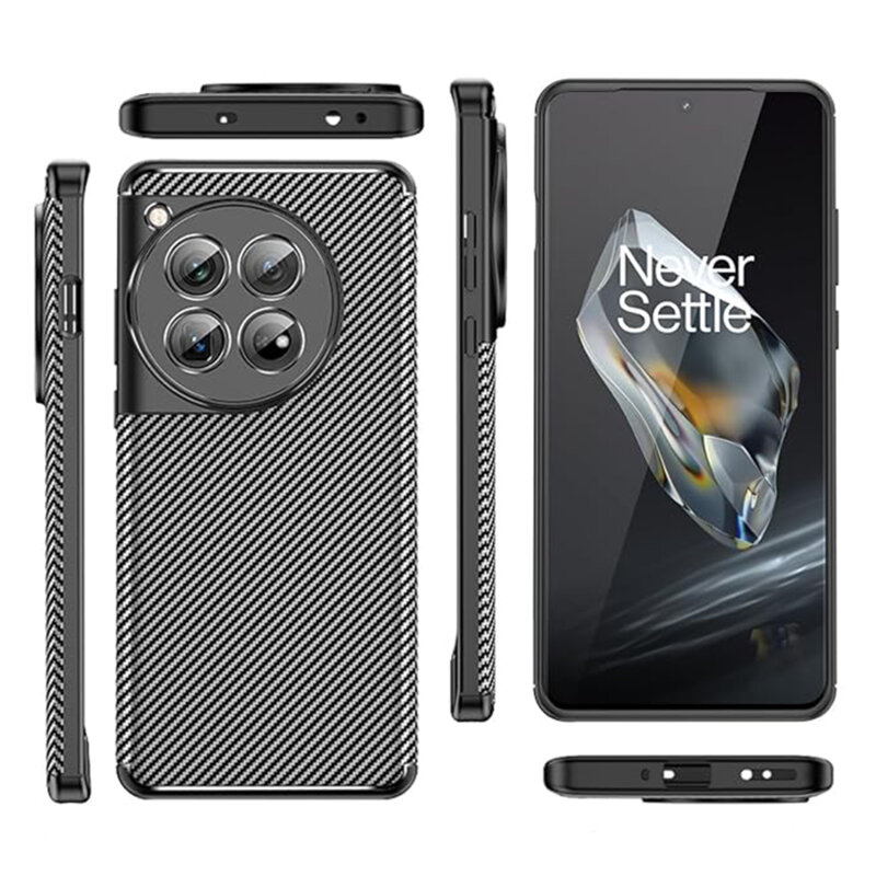 Husa OnePlus 12 Techsuit CarbonFiber, negru
