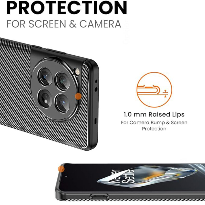 Husa OnePlus 12 Techsuit CarbonFiber, negru