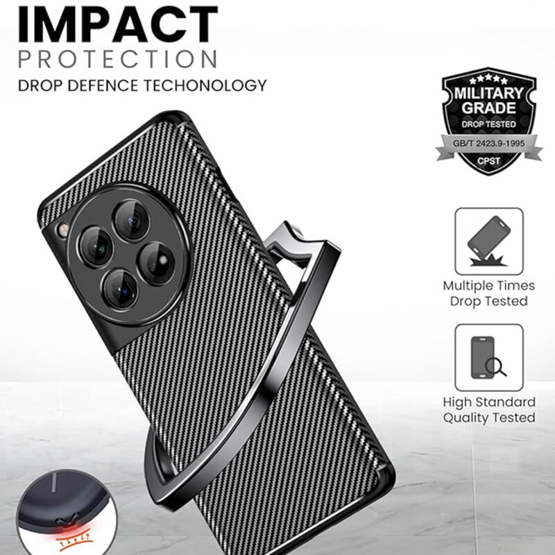 Husa OnePlus 12 Techsuit CarbonFiber, negru