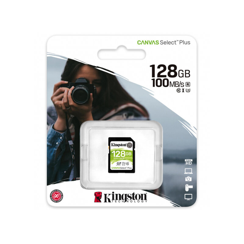 Card memorie SDXC 128GB Kingston Canvas Select Plus, SDS2/128GB-SD