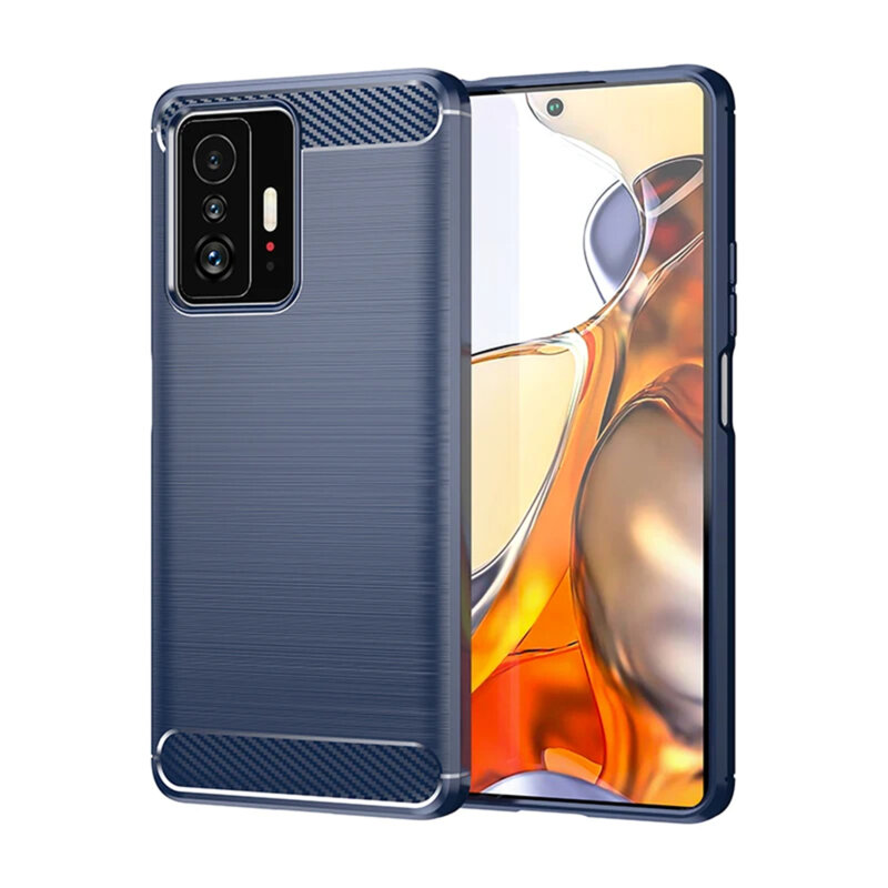 Husa Xiaomi 11T Pro Techsuit Carbon Silicone, albastru