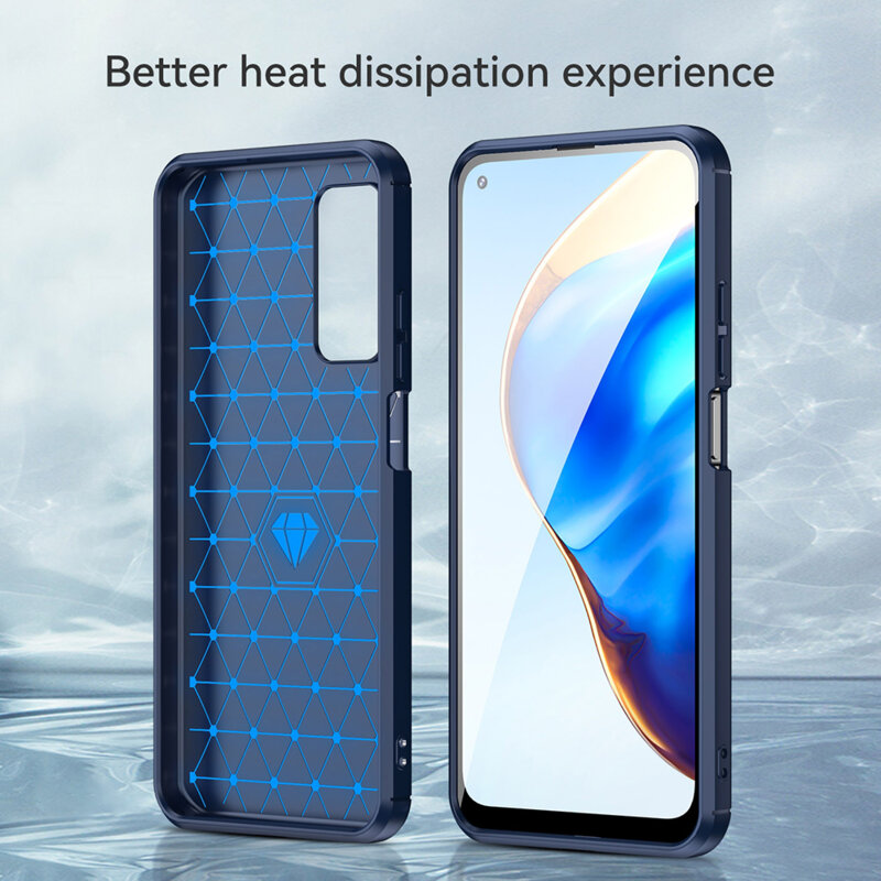 Husa Xiaomi Mi 10T Pro 5G Techsuit Carbon Silicone, albastru