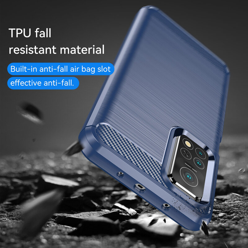 Husa Xiaomi Mi 10T Pro 5G Techsuit Carbon Silicone, albastru