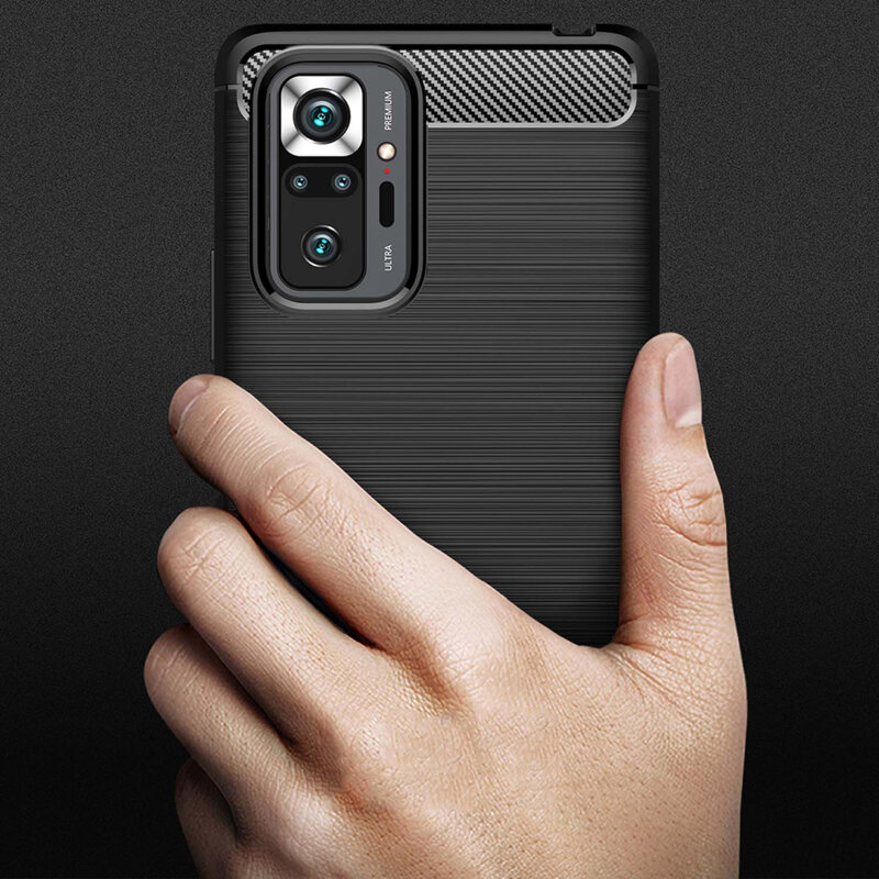 Husa Xiaomi Redmi Note 10 Pro Techsuit Carbon Silicone, albastru